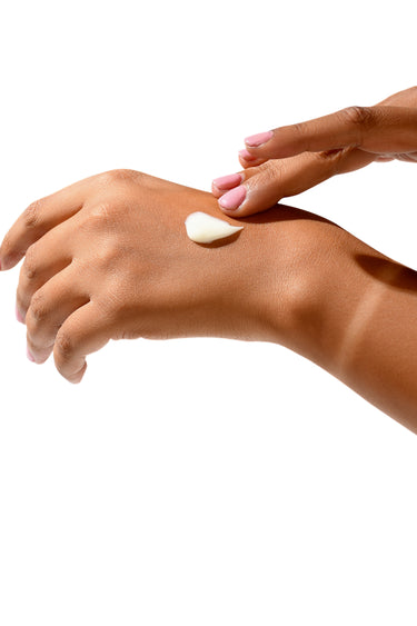 8:50 Sunblock swatch on the hand