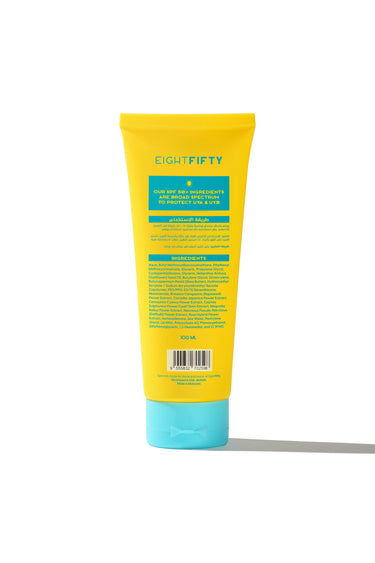 8:50 Sunblock SPF 50, back with ingredients